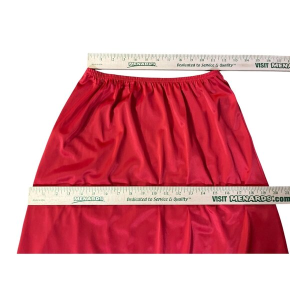 Vintage Vanity Fair Half Slip Red Nylon Lace Trim Womens M 26" USA - Picture 10 of 15
